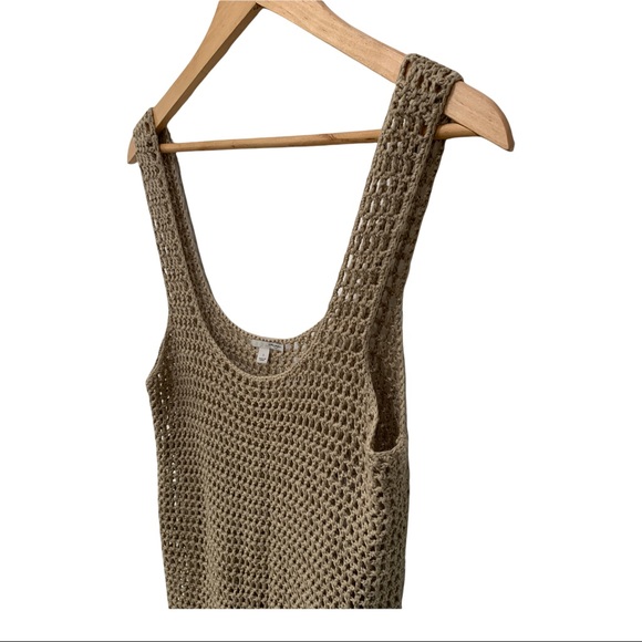 HALOGEN BEIGE CROCHET KNIT TANK BLOUSE Size Small - Picture 3 of 15